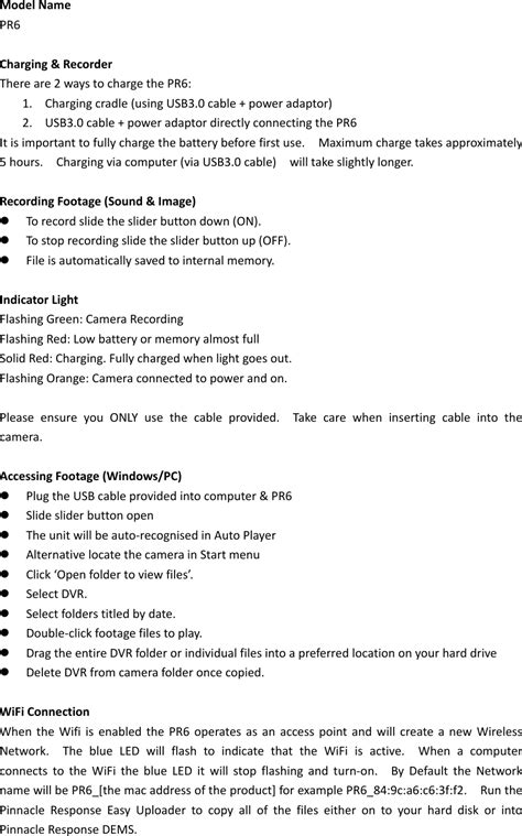 PNR0083 Body Worn Video Camera User Manual Manual .